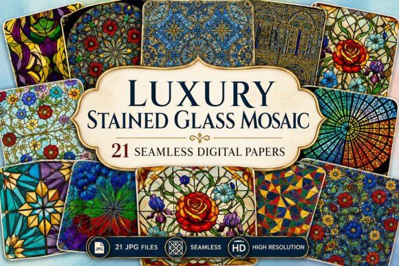 Download Luxury Stained Glass Mosaic Seamless - Luxury Collection