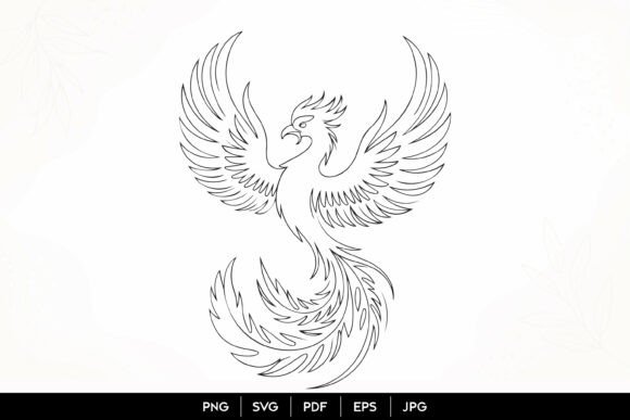 Download Phoenix Bird Line Art SVG - Premium Resources