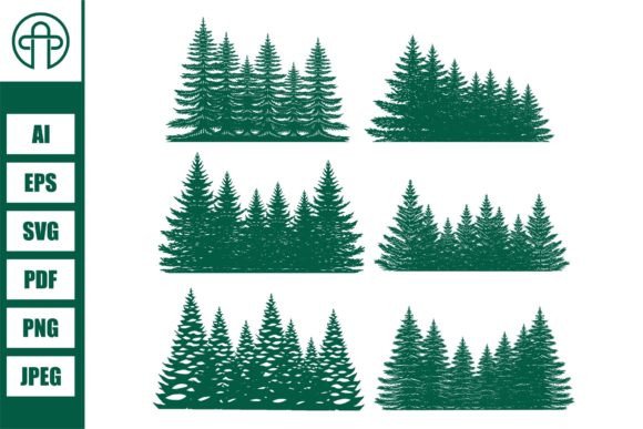 Download Pine Tree Silhouette Element Set - Element set Collection