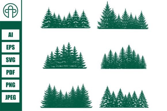 Download Pine Tree Silhouette Element Set - Element set Collection