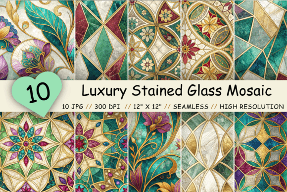 Download Luxury Stained Glass Mosaic Seamless - Luxury Collection